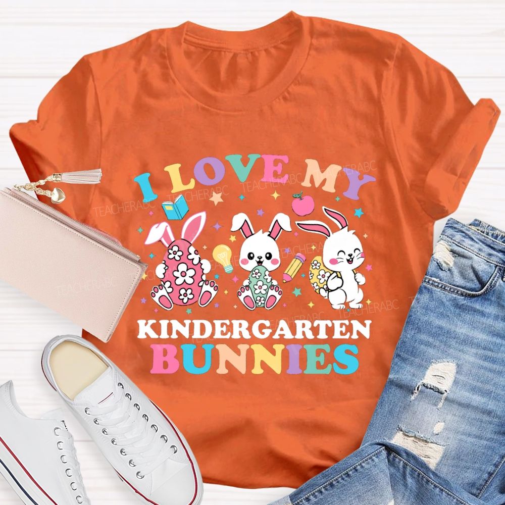 Personalized Grade L Love My Bunnies Easter Teacher T-Shirt