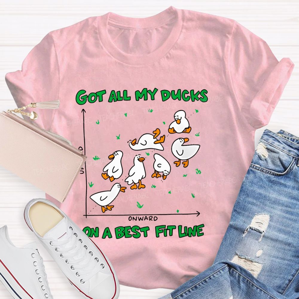 Got All My Ducks On A Best Fit Line  Teacher T-shirt