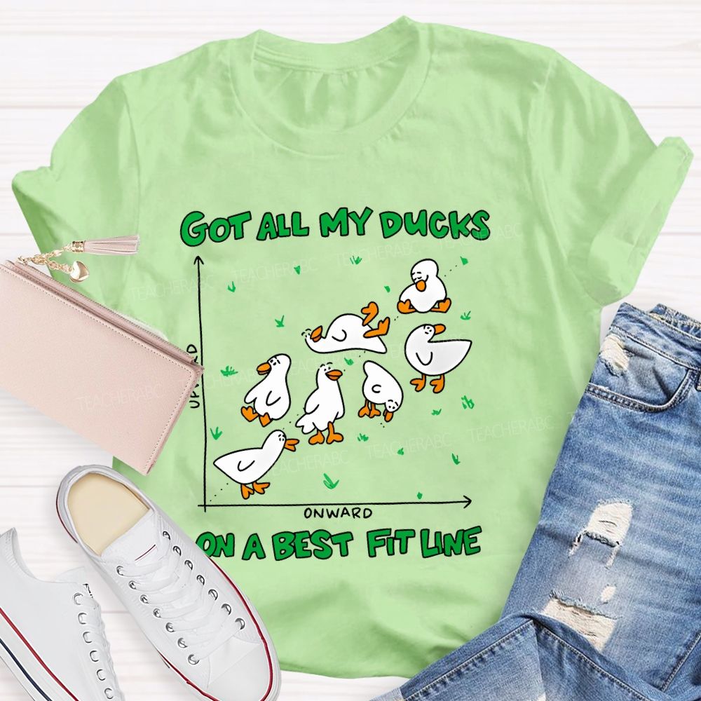 Got All My Ducks On A Best Fit Line  Teacher T-shirt