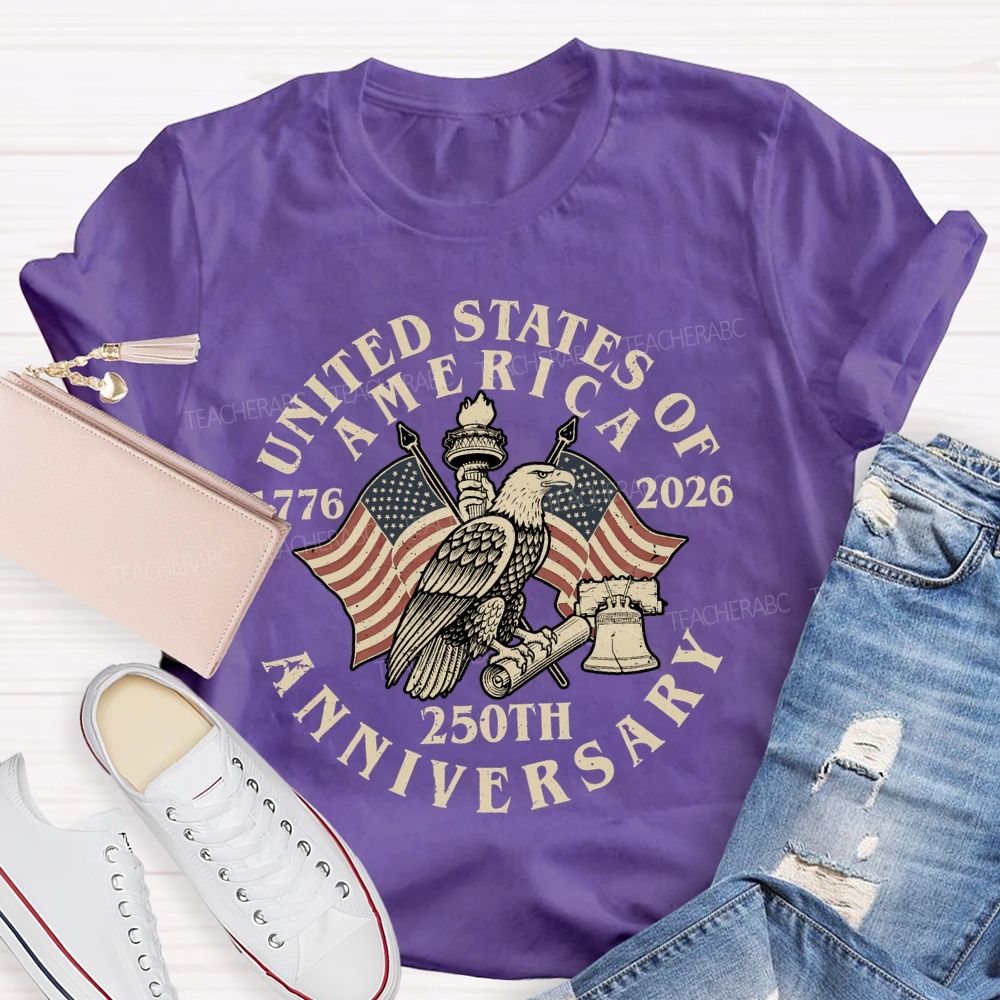 United States Of America 250th Anniversary  Teacher T-shirt