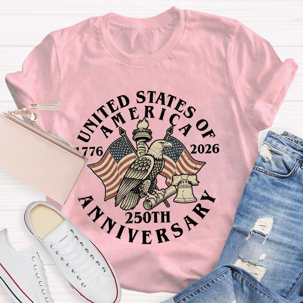 United States Of America 250th Anniversary  Teacher T-shirt