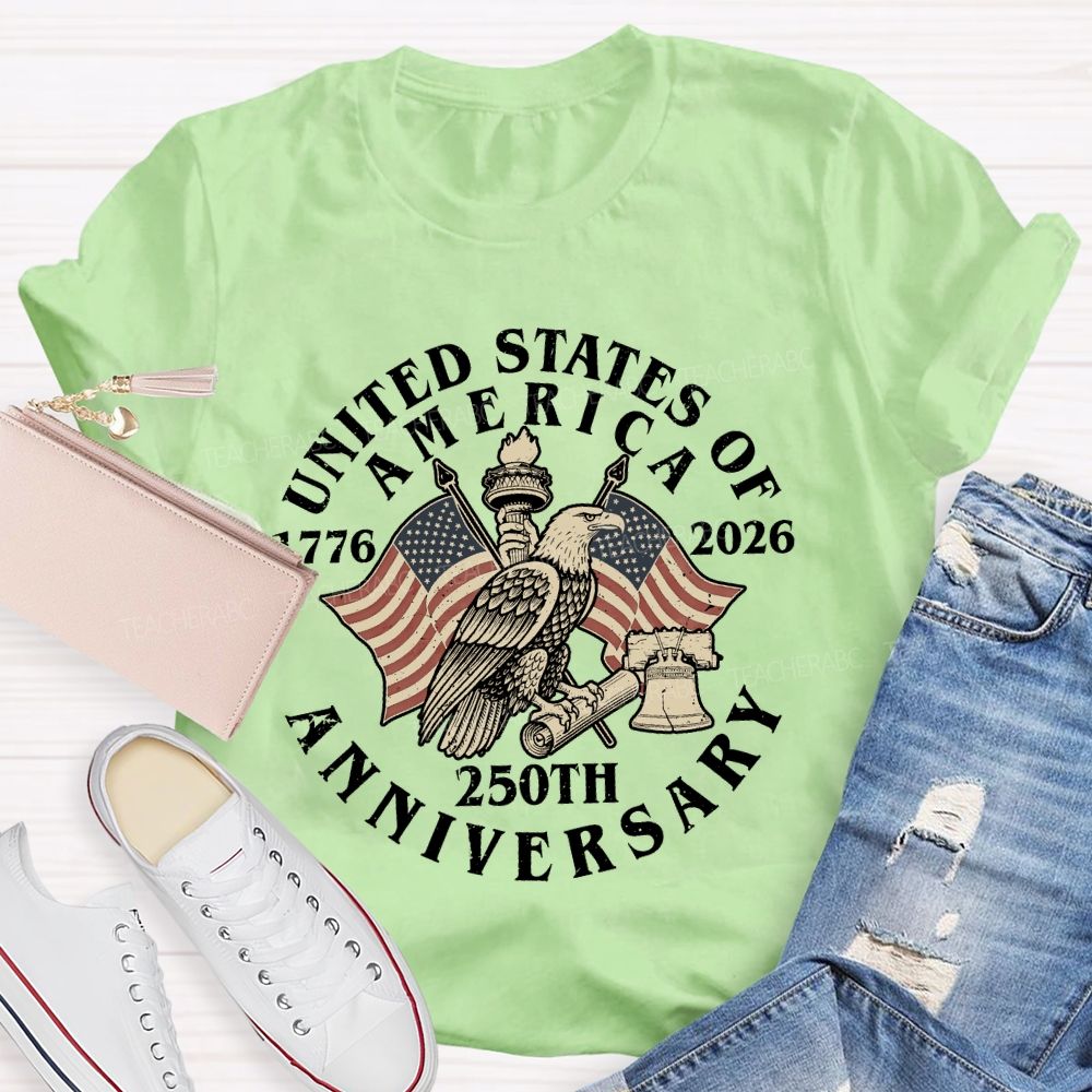 United States Of America 250th Anniversary  Teacher T-shirt