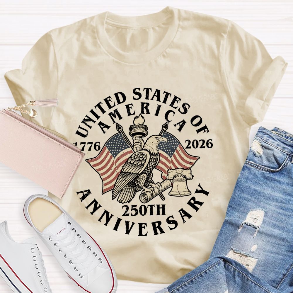 United States Of America 250th Anniversary  Teacher T-shirt