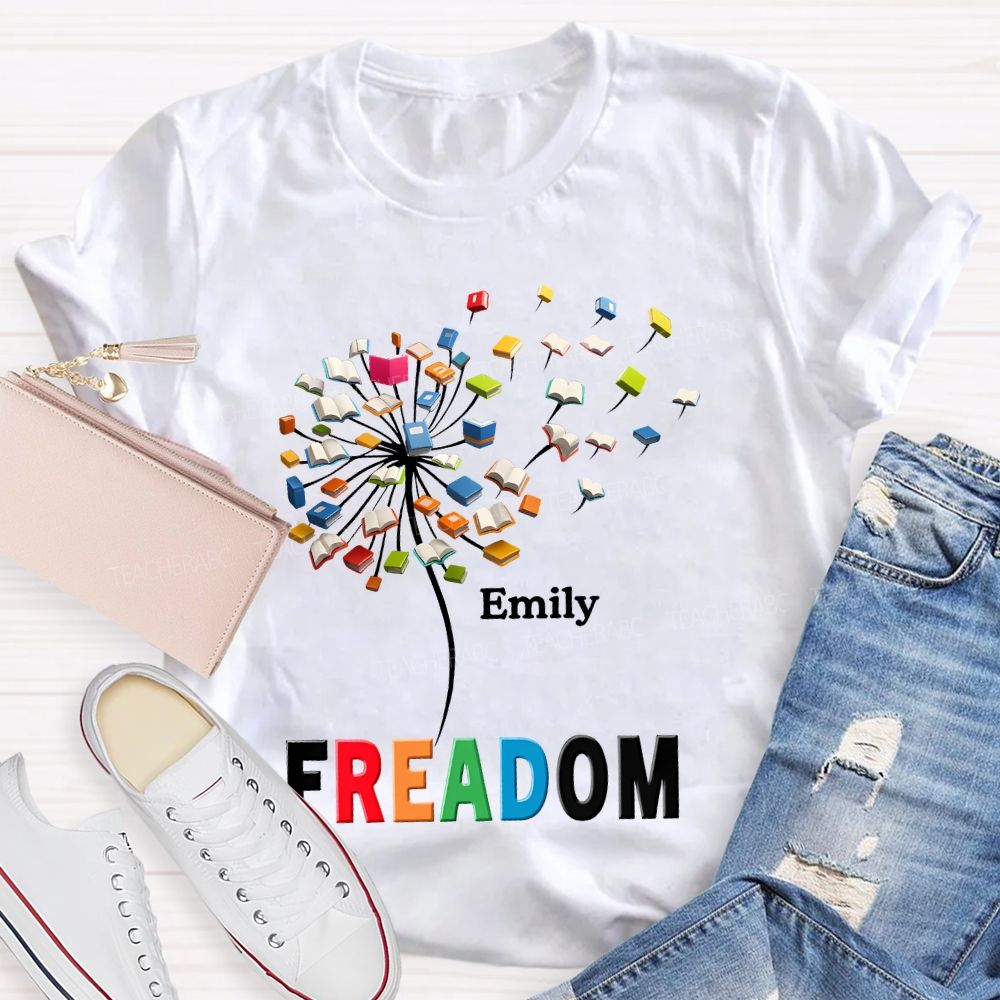 Personalized  Name Freedom To Read  Teacher T-shirt
