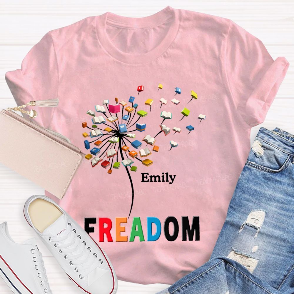 Personalized  Name Freedom To Read  Teacher T-shirt