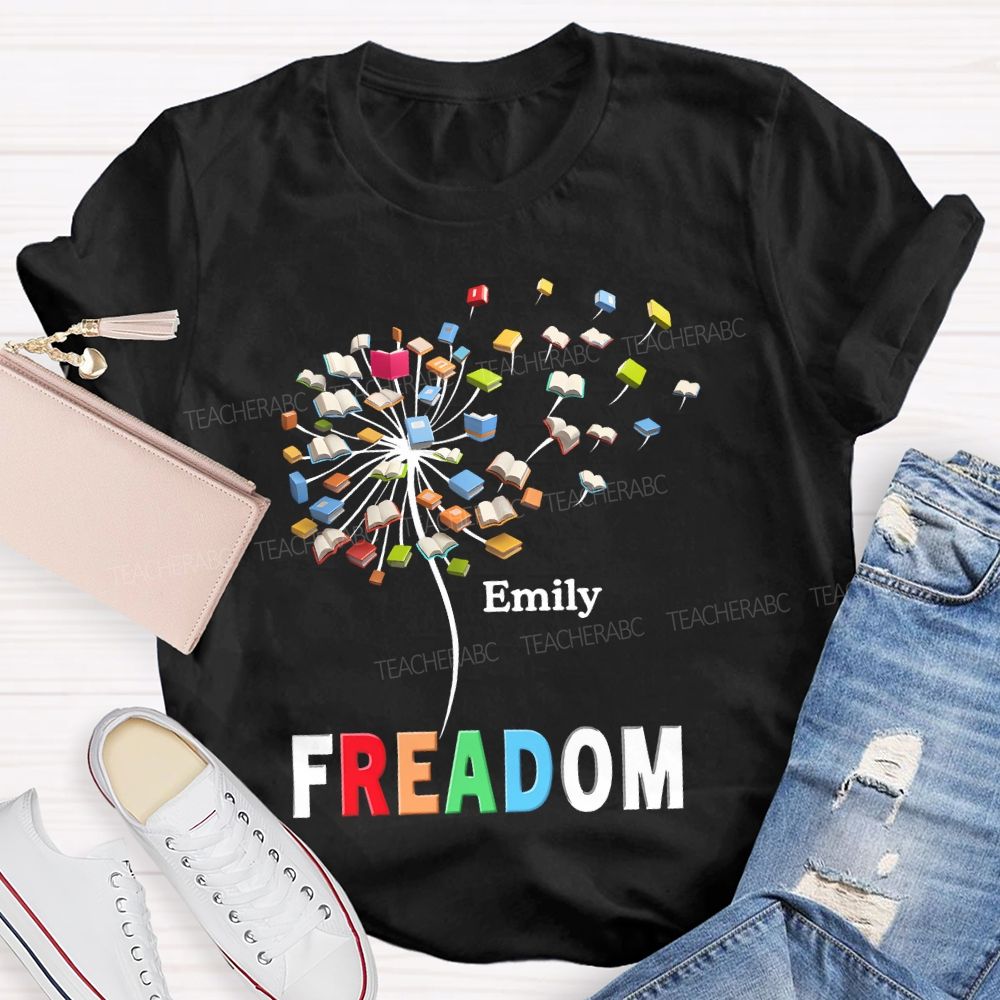 Personalized  Name Freedom To Read  Teacher T-shirt