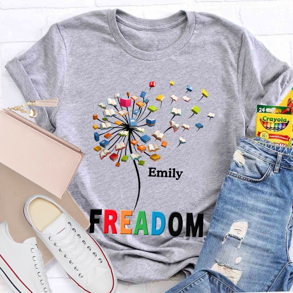 Personalized  Name Freedom To Read  Teacher T-shirt