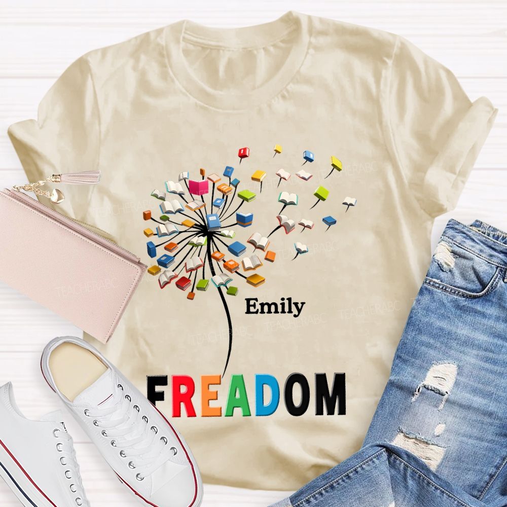Personalized  Name Freedom To Read  Teacher T-shirt