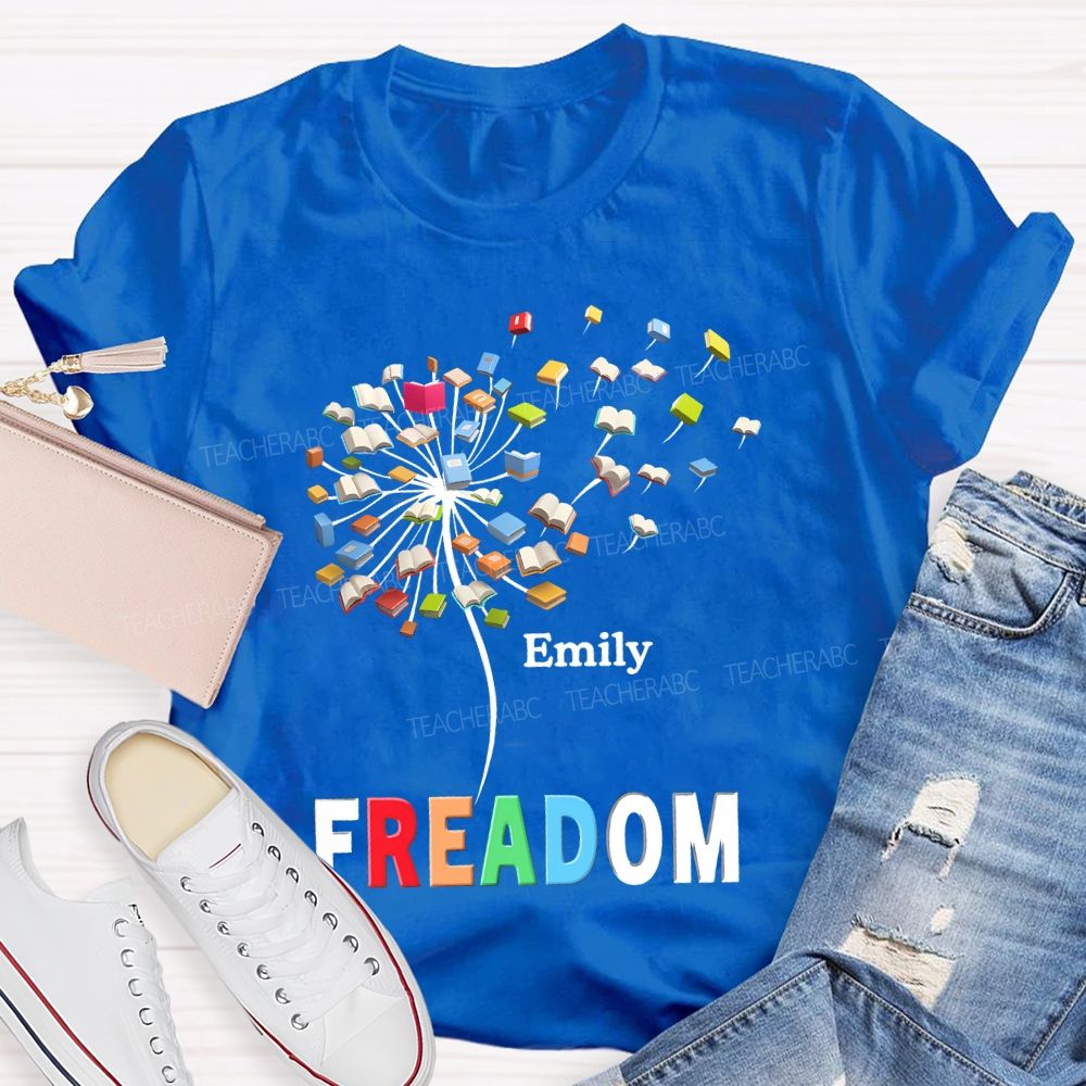 Personalized  Name Freedom To Read  Teacher T-shirt