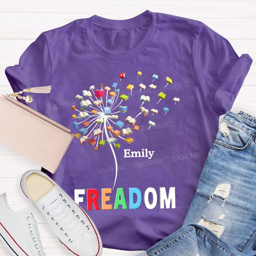 Personalized  Name Freedom To Read  Teacher T-shirt