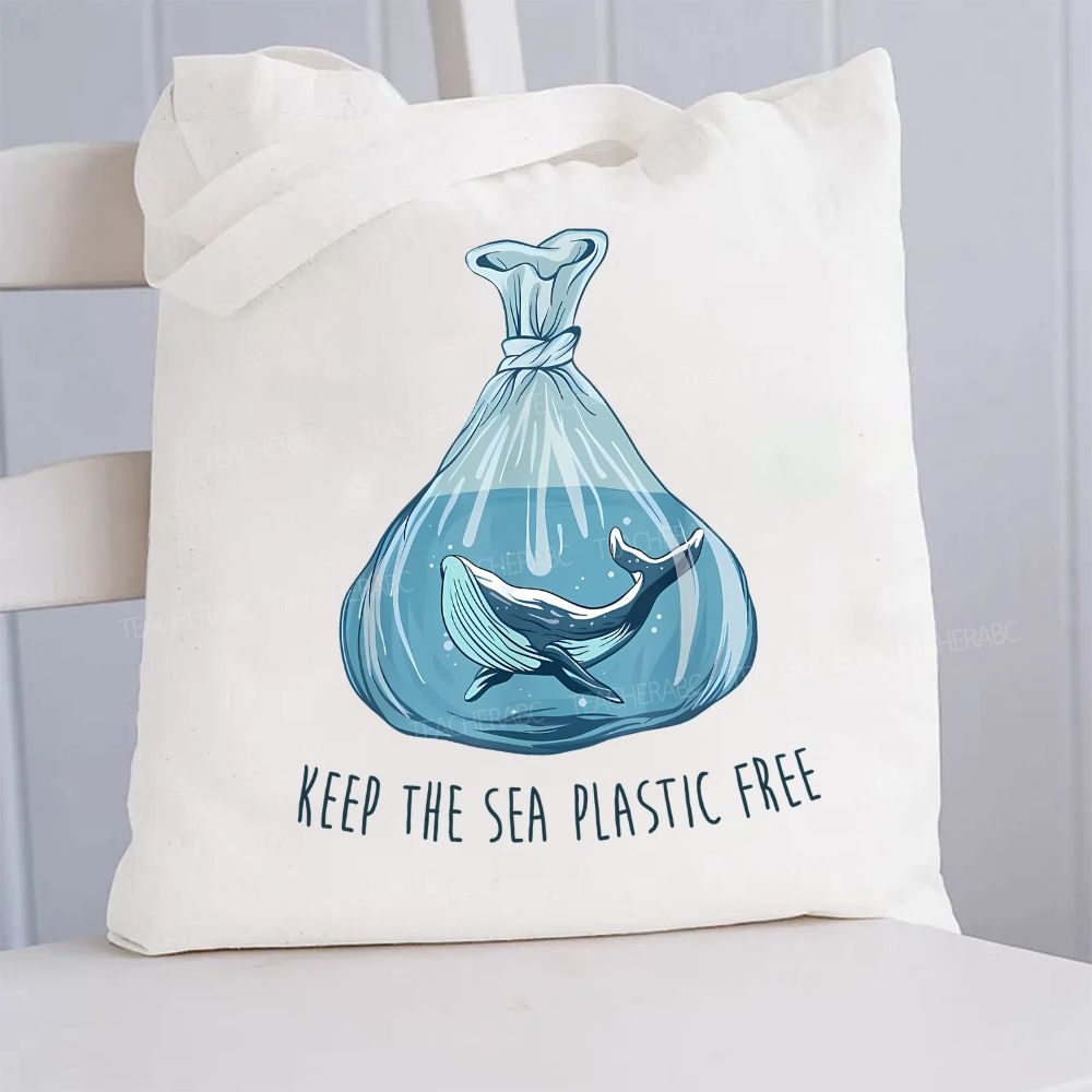 Keep The Sea Plastic Free   Canvas Tote Bag