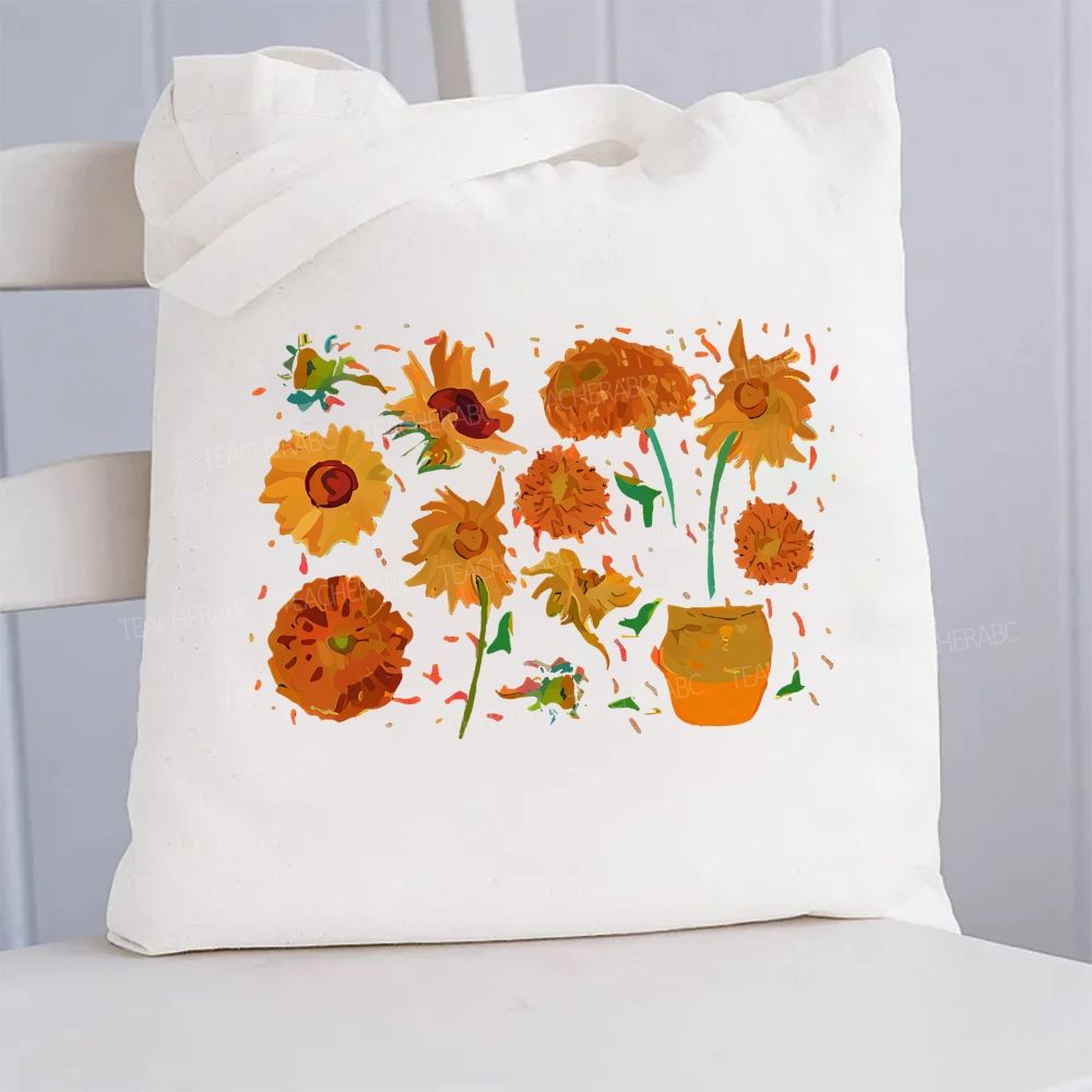 Art Sunflower Flower  Canvas Tote Bag