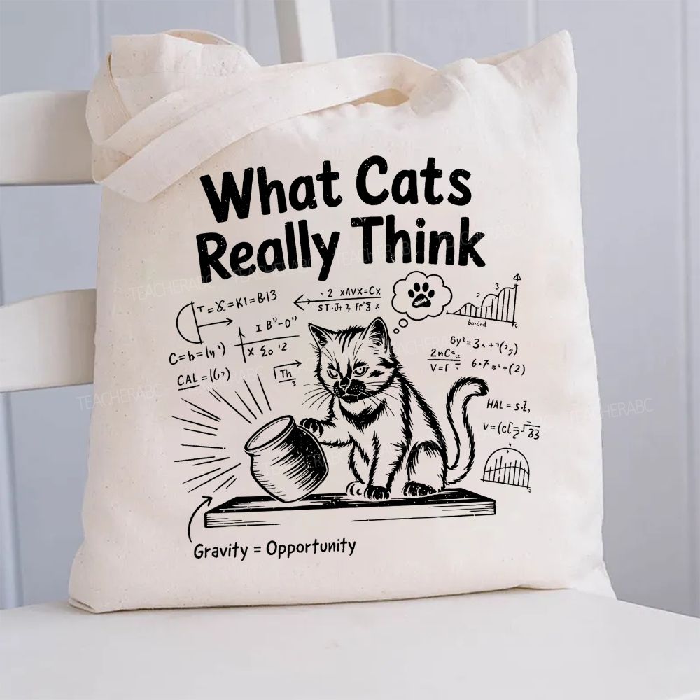 What Cats Really Think Math  Canvas Tote Bag