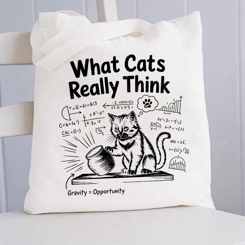 What Cats Really Think Math  Canvas Tote Bag