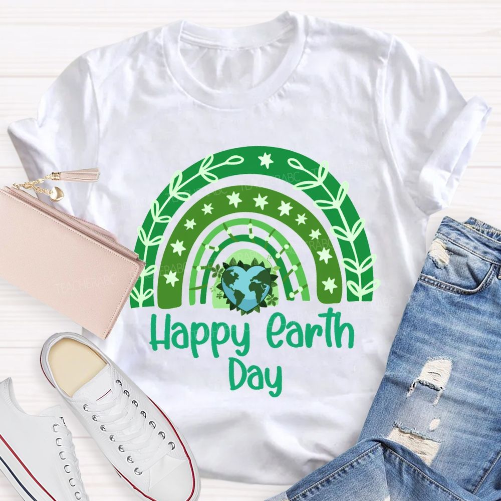 Happy Earth Day And Heart Earth T-shirt