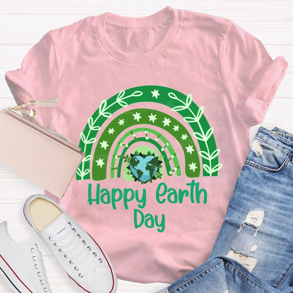 Happy Earth Day And Heart Earth T-shirt