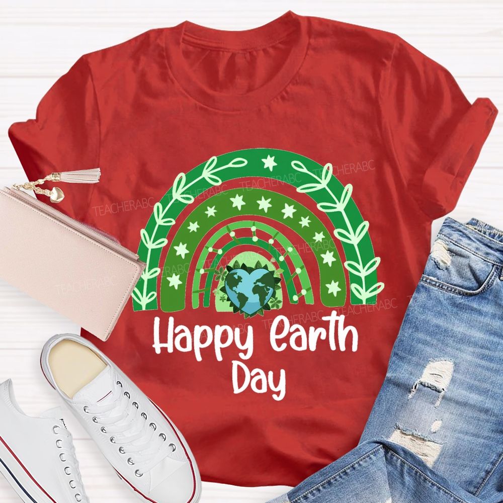Happy Earth Day And Heart Earth T-shirt