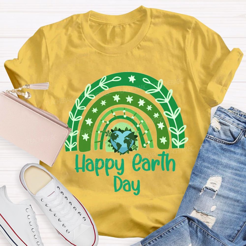 Happy Earth Day And Heart Earth T-shirt