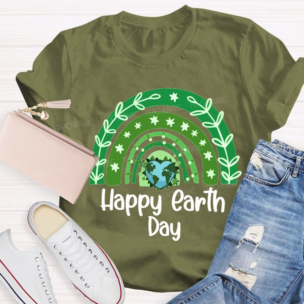 Happy Earth Day And Heart Earth T-shirt