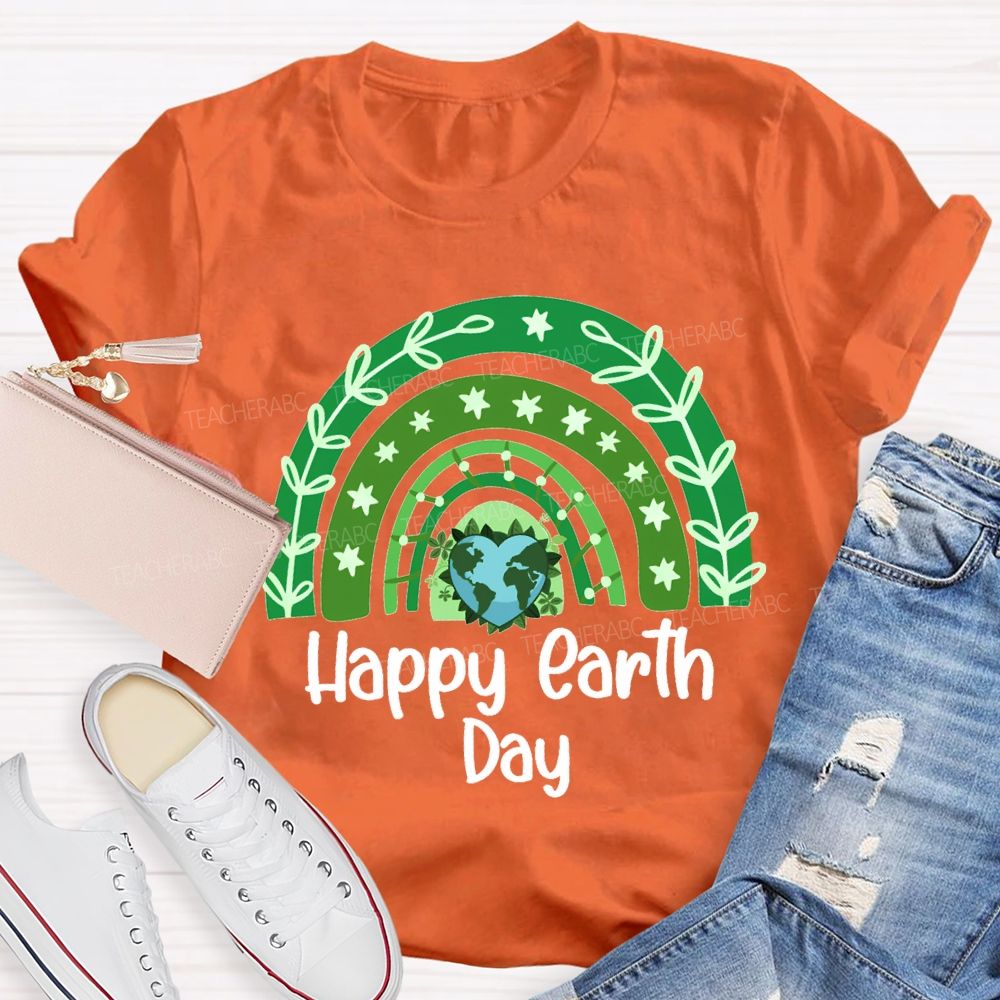 Happy Earth Day And Heart Earth T-shirt