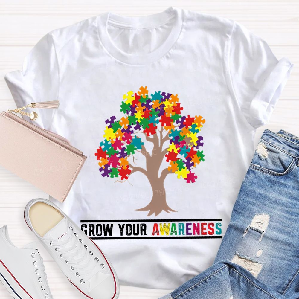 Show Your Awareness Autism Building Tree T-shirt