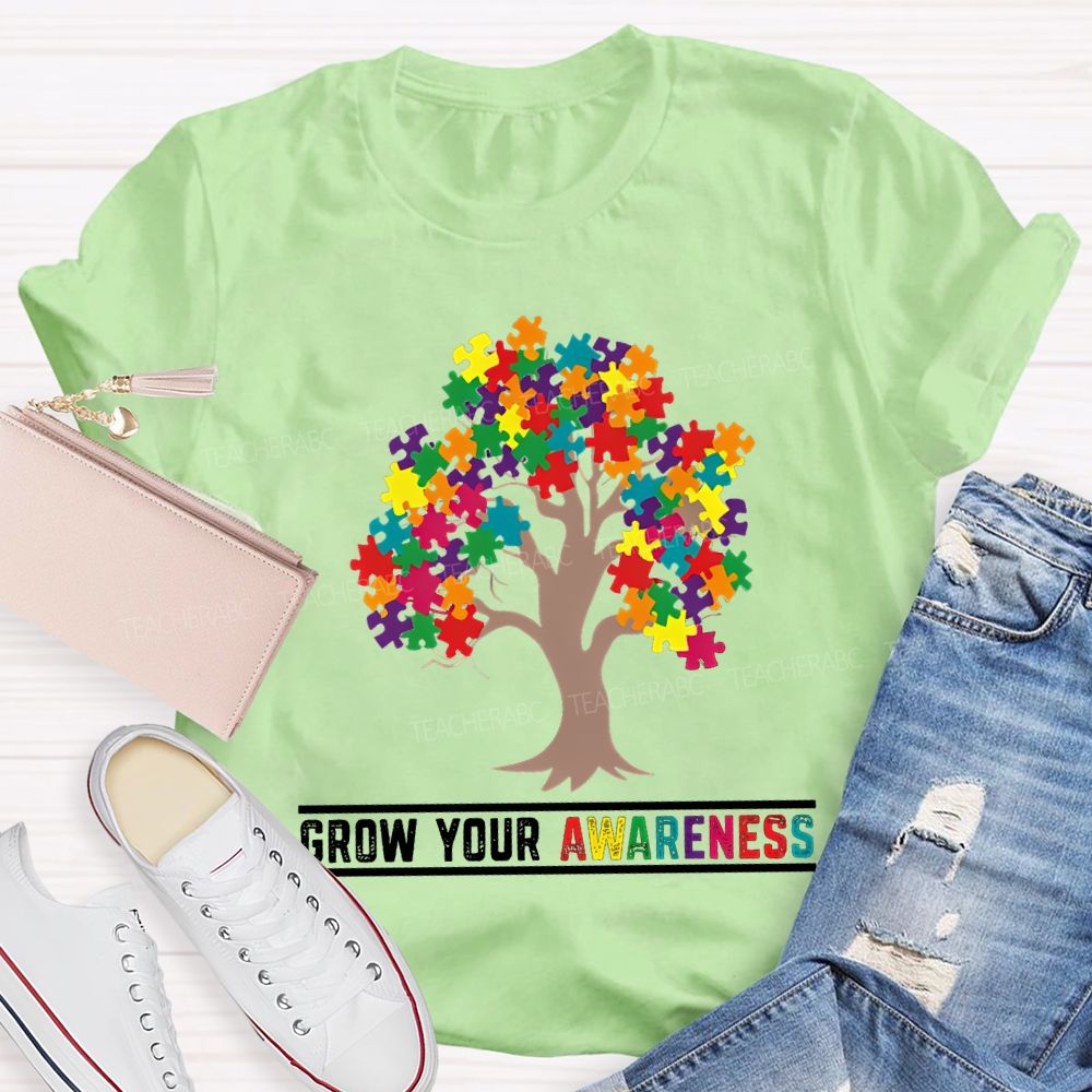 Show Your Awareness Autism Building Tree T-shirt