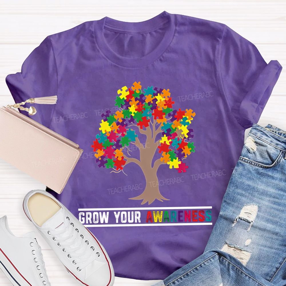 Show Your Awareness Autism Building Tree T-shirt