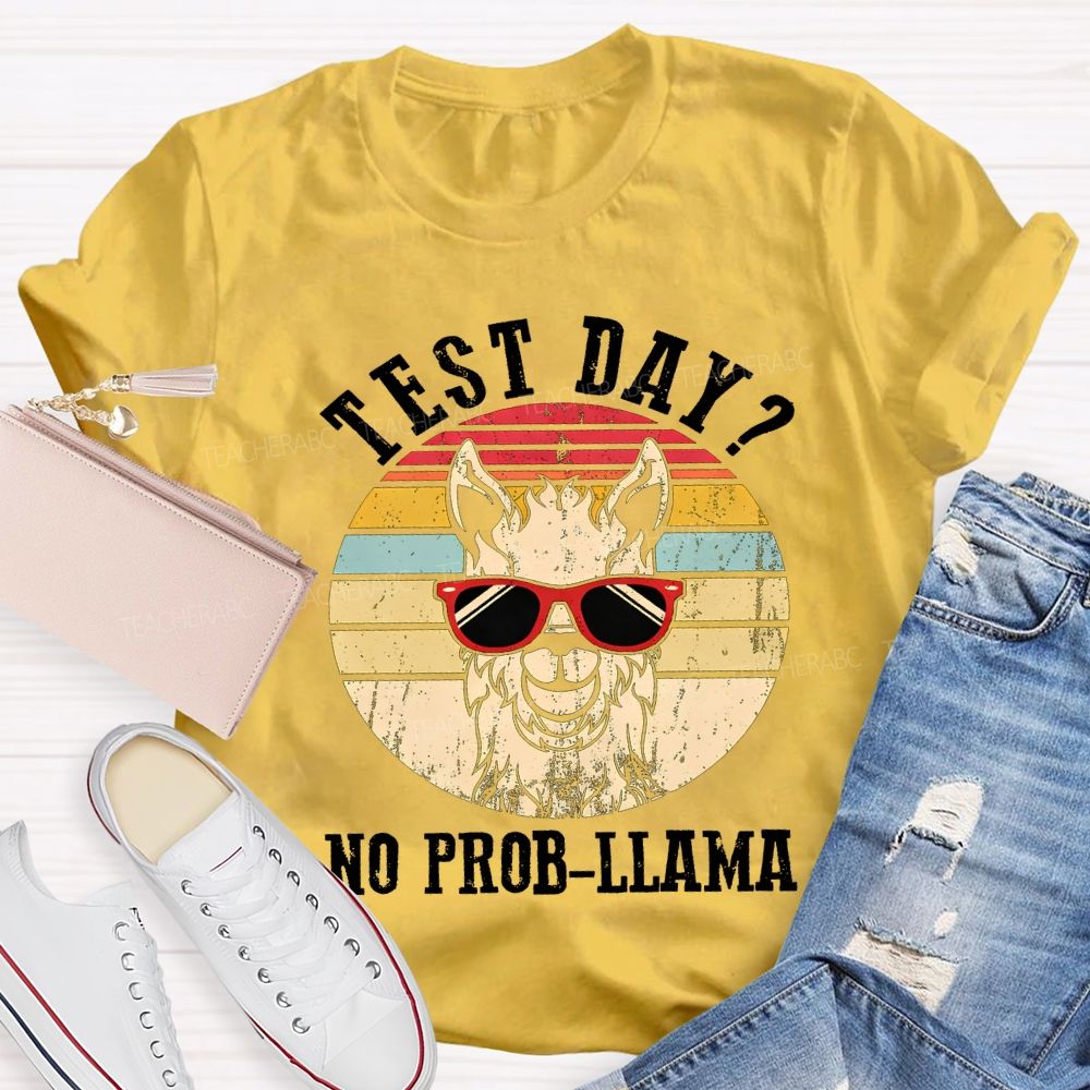 Test Day No Probllama Teacher T-shirt