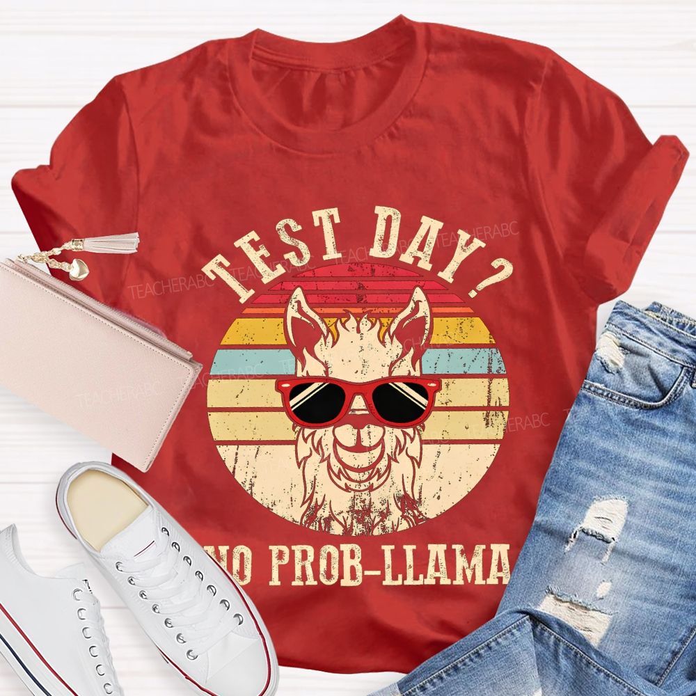 Test Day No Probllama Teacher T-shirt