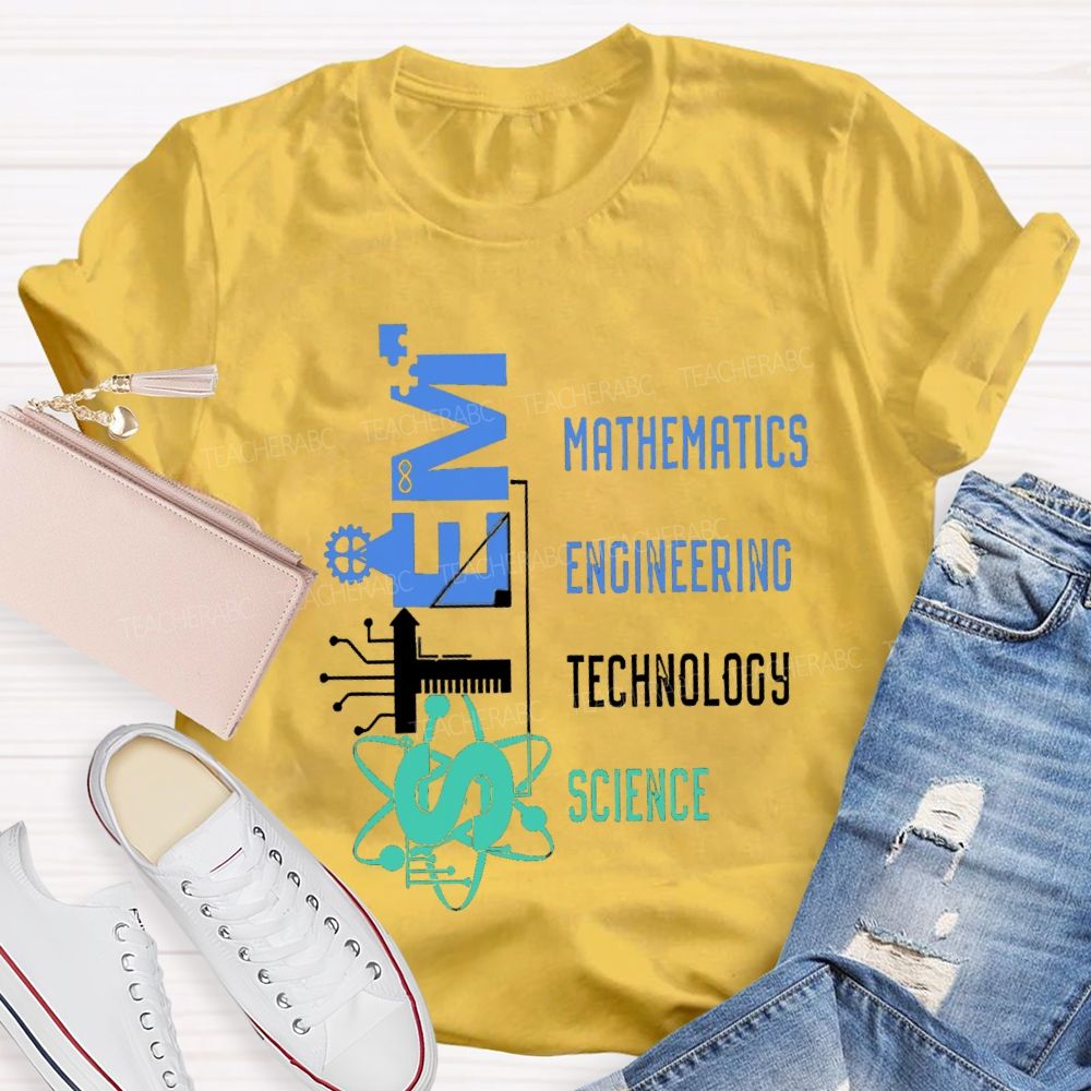 STEM Definition Mathematics Engineering  Technology Science Teacher T-Shirt