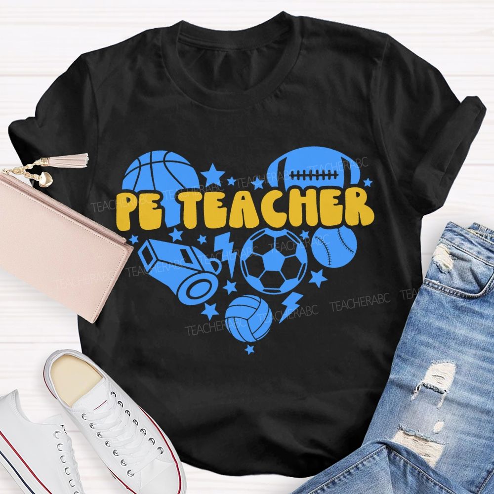 Pe Teacher Various Ball Sports Teacher T-shirt