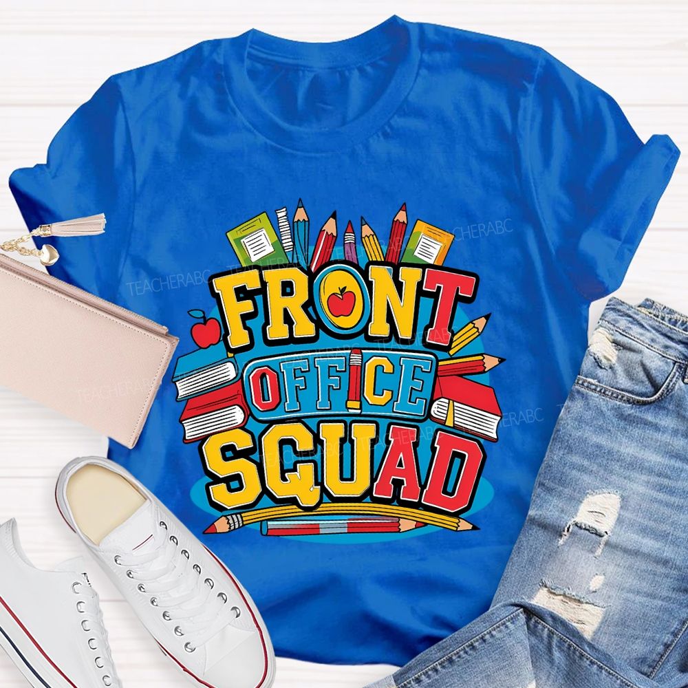Front Office Squad Colored Pencils And Books T-shirt