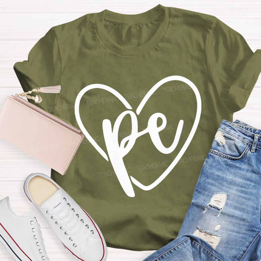 Love Pe Teacher And Heart Teacher T-shirt
