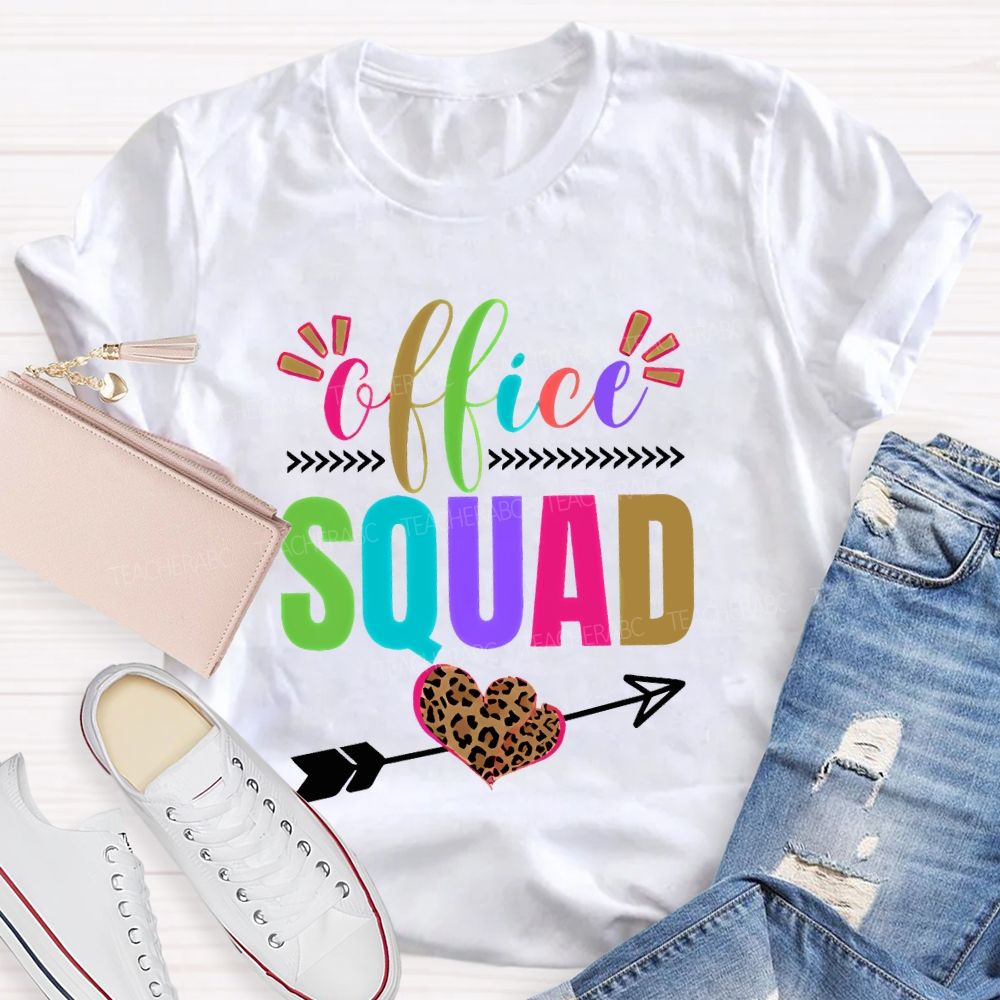 Office Squad Graphic Teacher T-shirt
