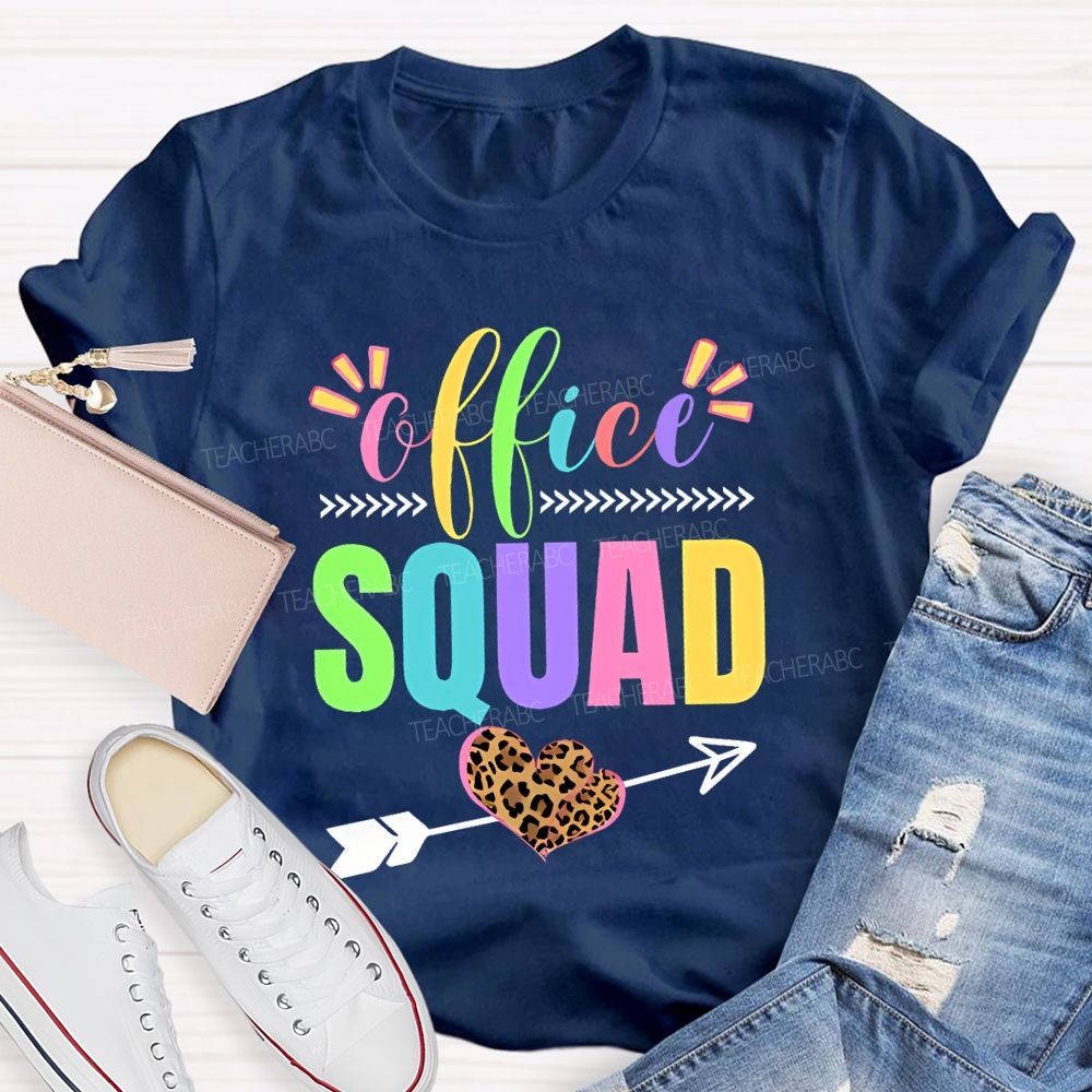 Office Squad Graphic Teacher T-shirt