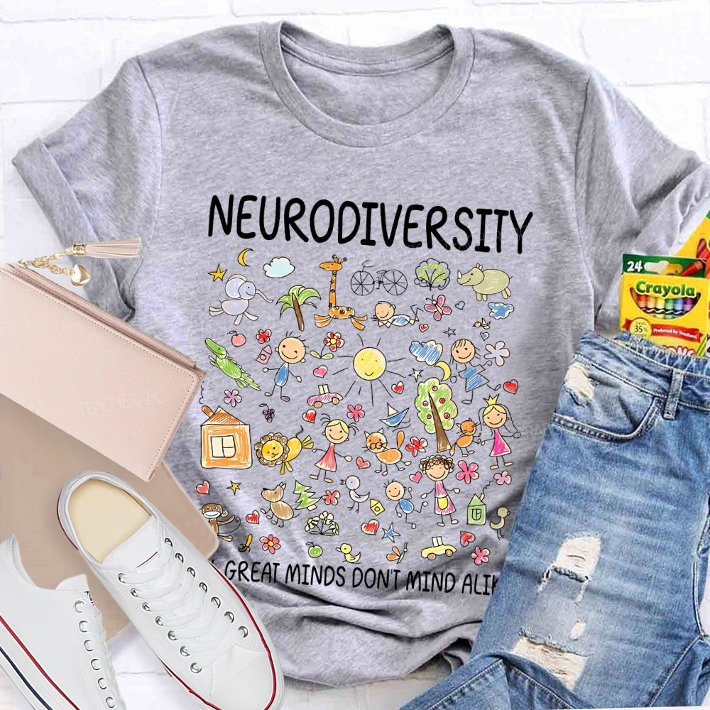 Neurodiversity All Great Minds Don't Mind Alike Graphic  Teacher T-shirt