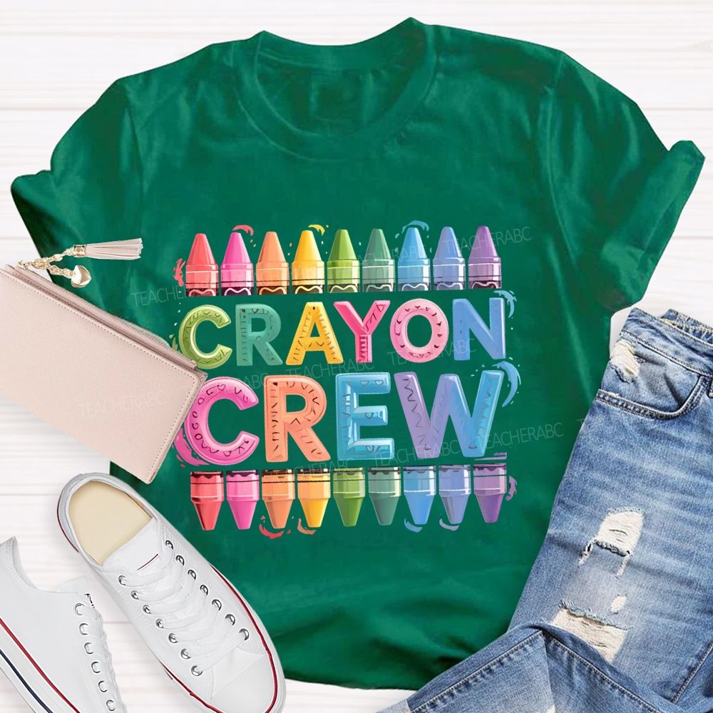 Crayon Crew Art  Teacher T-shirt