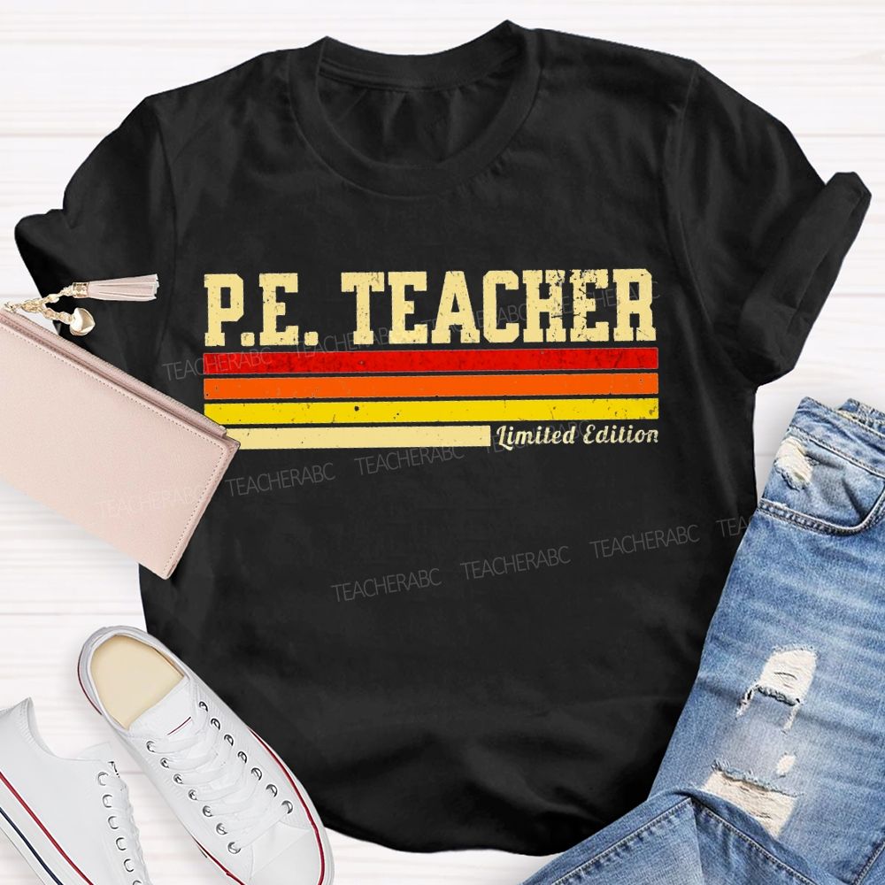 Pe Teacher Limited Edition Colored Lines Teacher T-shirt