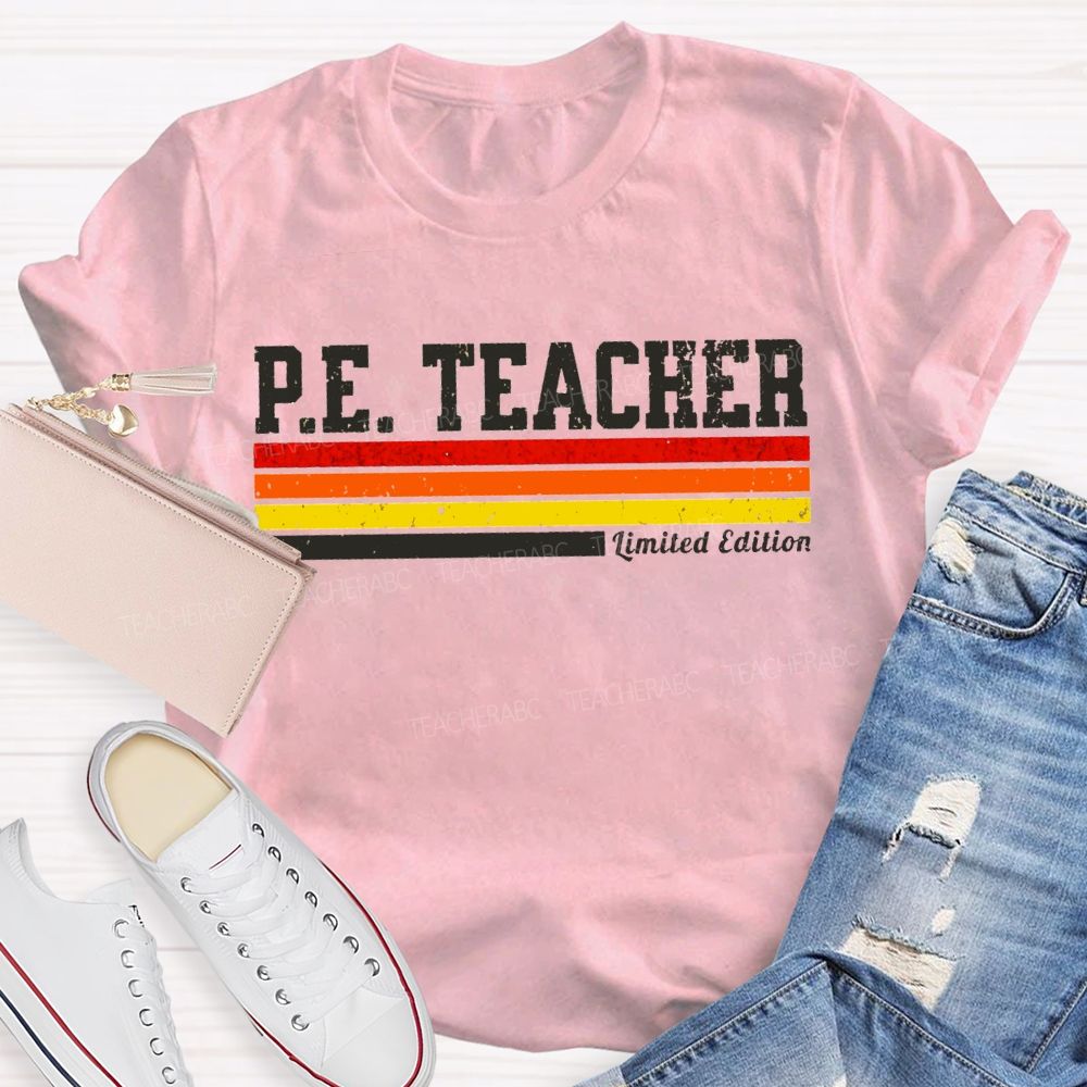 Pe Teacher Limited Edition Colored Lines Teacher T-shirt