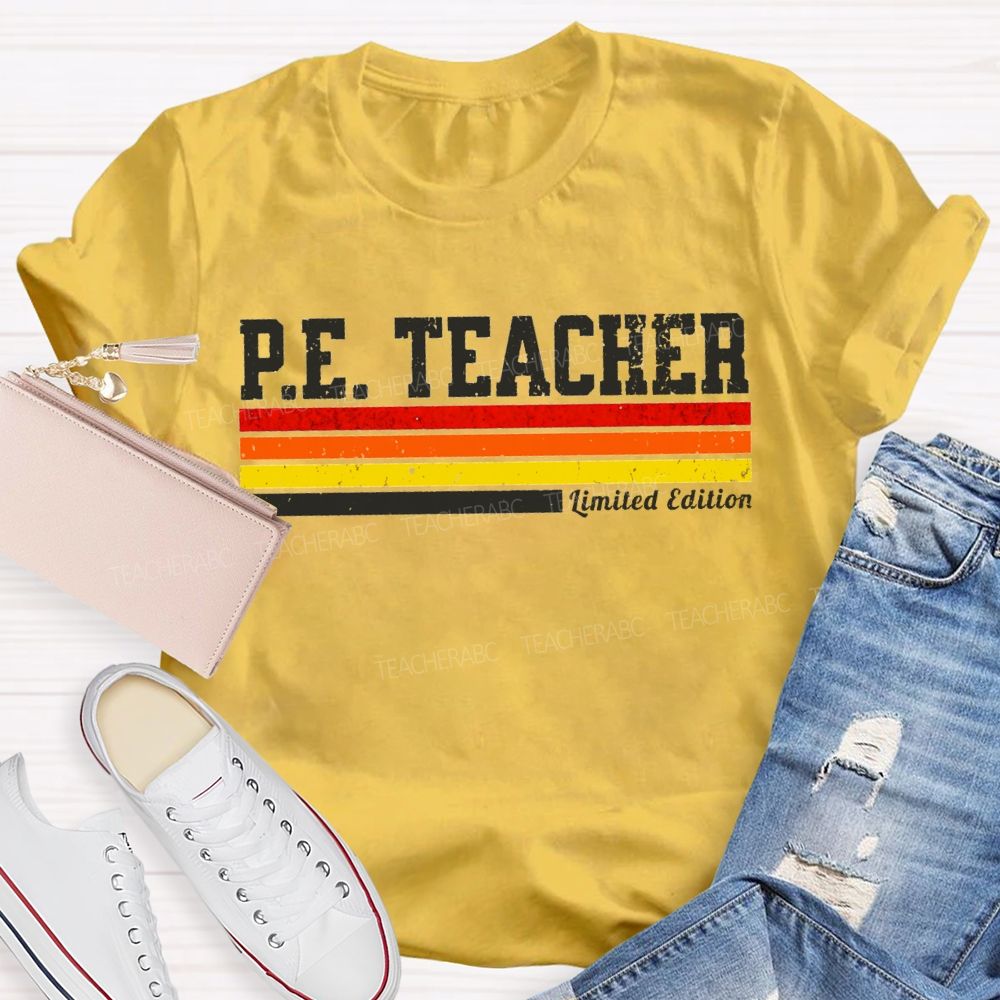 Pe Teacher Limited Edition Colored Lines Teacher T-shirt