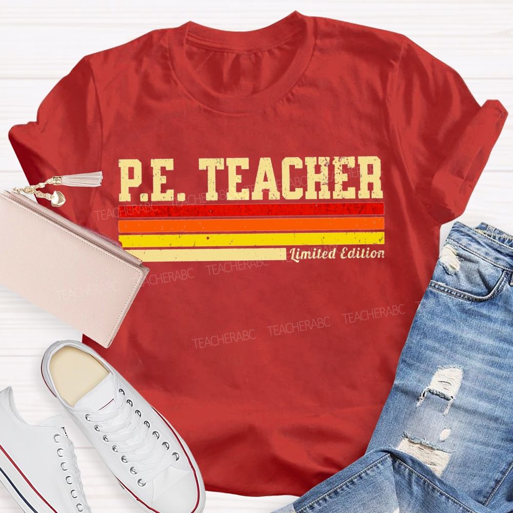 Pe Teacher Limited Edition Colored Lines Teacher T-shirt