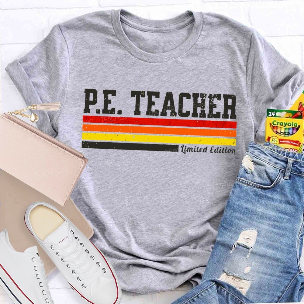 Pe Teacher Limited Edition Colored Lines Teacher T-shirt