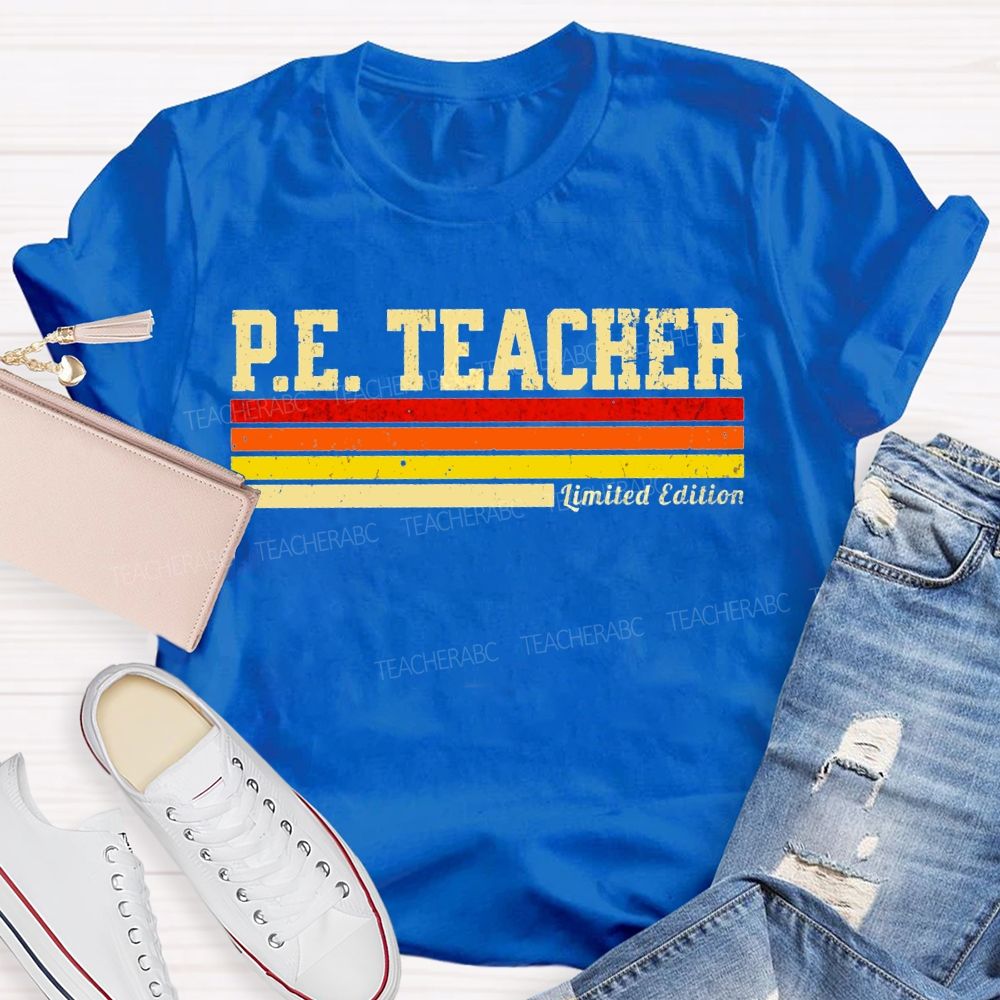 Pe Teacher Limited Edition Colored Lines Teacher T-shirt