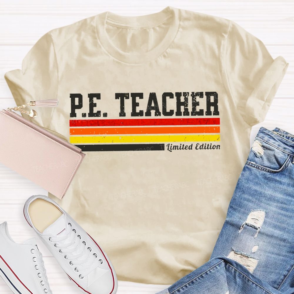 Pe Teacher Limited Edition Colored Lines Teacher T-shirt