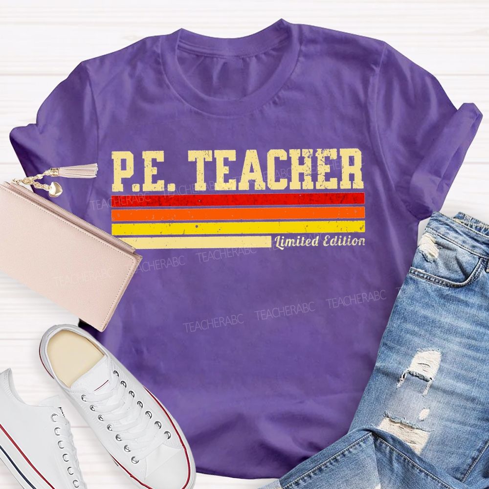 Pe Teacher Limited Edition Colored Lines Teacher T-shirt