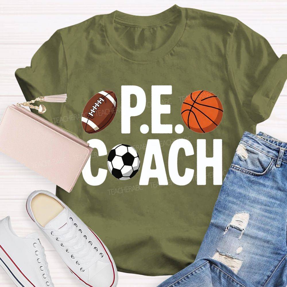 Pe Coach Teacher Various Ball Sports Teacher T-shirt