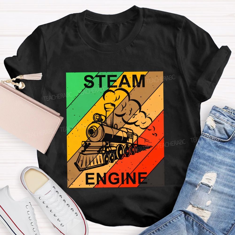 Steam Engine Science Teacher Color Print T-shirt