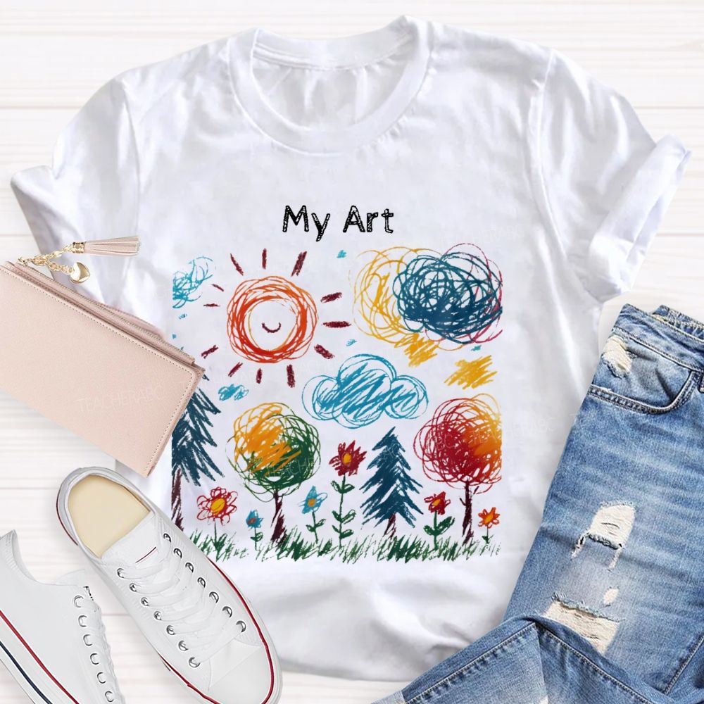 My Art Colorful Pattern  Teacher T-shirt