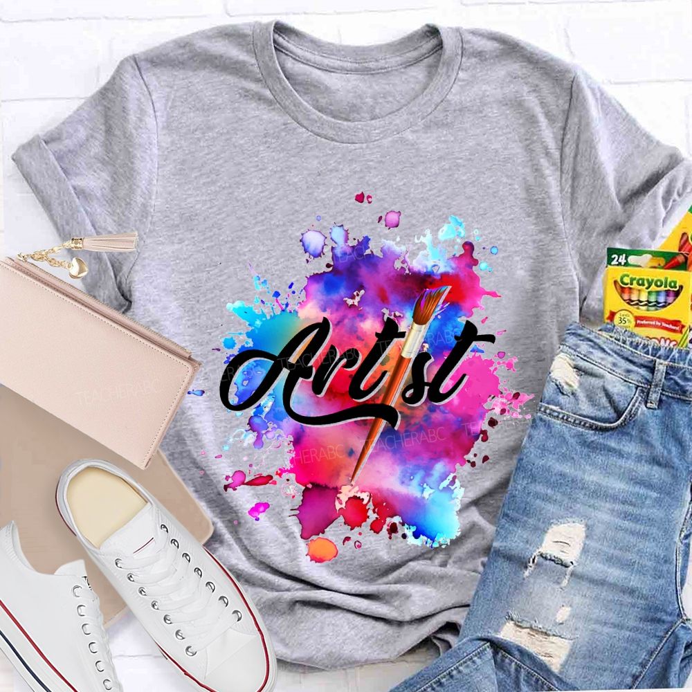Artist Colorful Tie-Dye Prints Art Teacher T-shirt