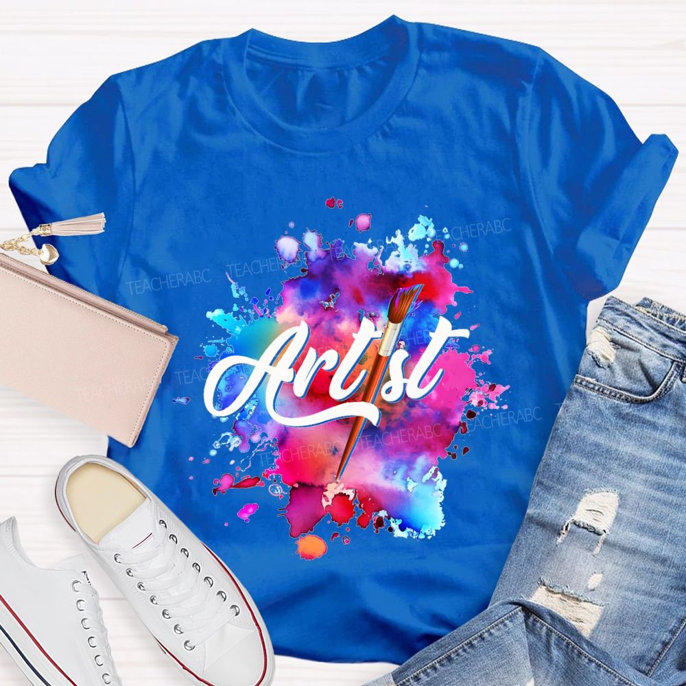 Artist Colorful Tie-Dye Prints Art Teacher T-shirt